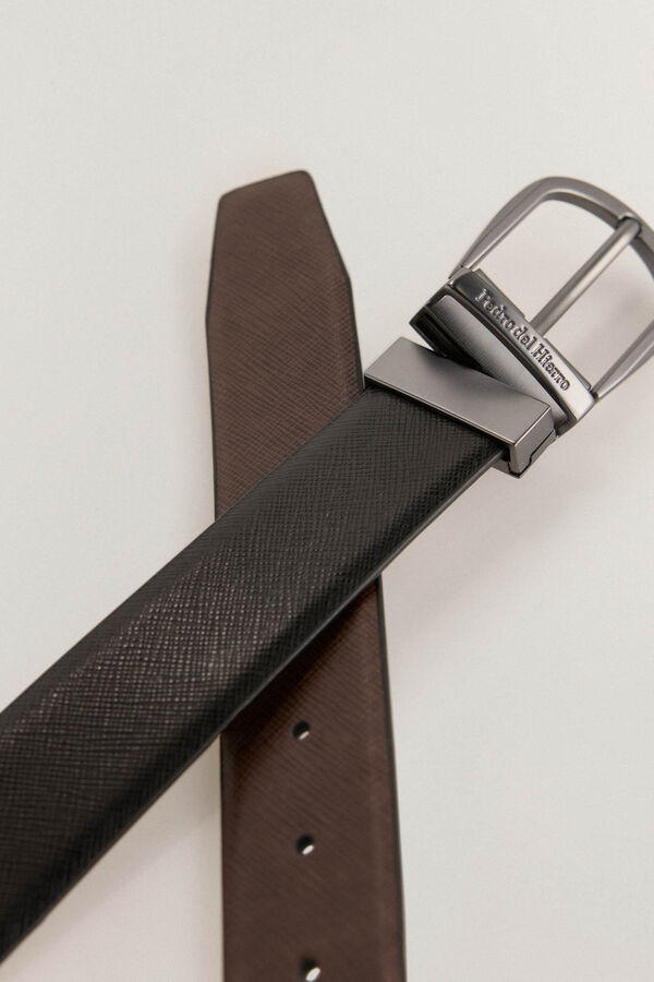Pedro del Hierro Reversible leather dress belt Black