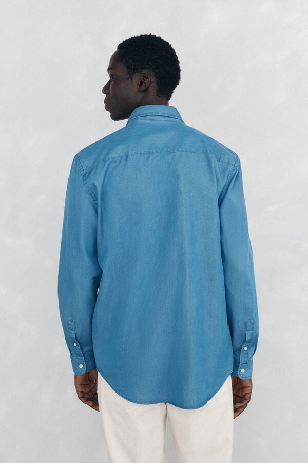 Pedro del Hierro Italian fabric denim shirt Blue