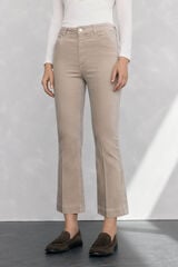 Pedro del Hierro Cropped flare velvet pants Beige