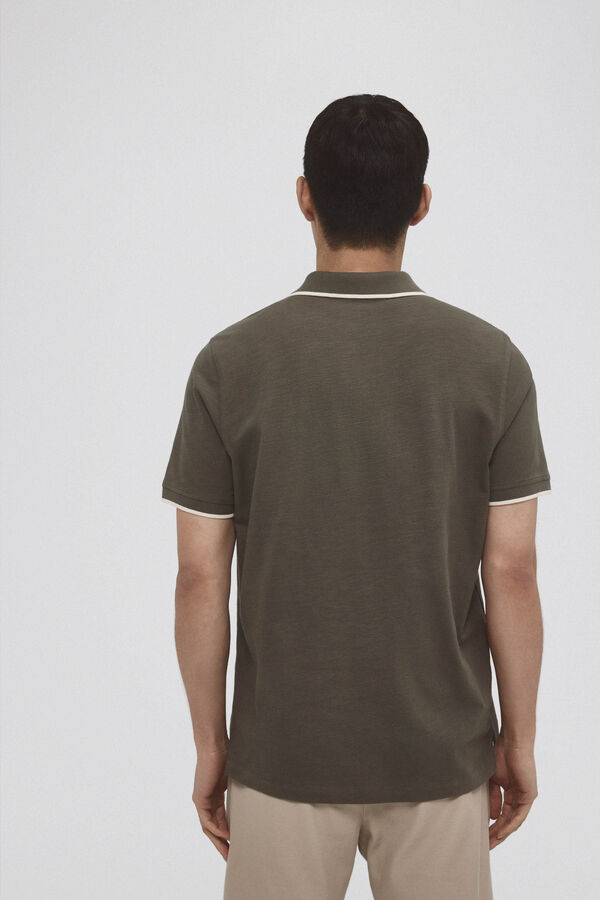 Pedro del Hierro Open neck polo Green