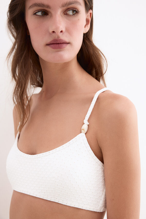 Pedro del Hierro Jacquard bead bikini White
