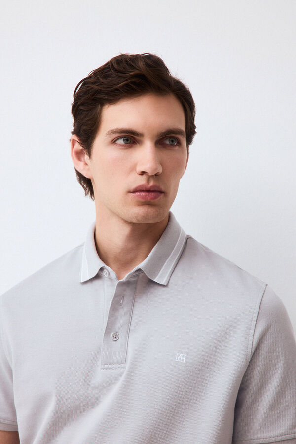 Pedro del Hierro Polo cuello fantas&iacute;a Gris