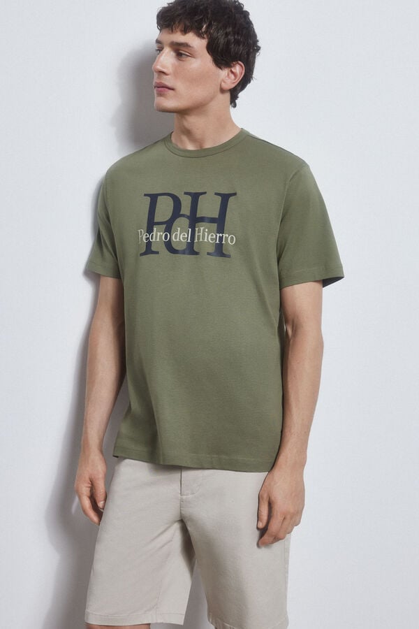 Pedro del Hierro Logo print T-shirt Green