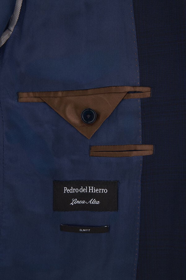 Pedro del Hierro Plaid slim fit blazer Blue