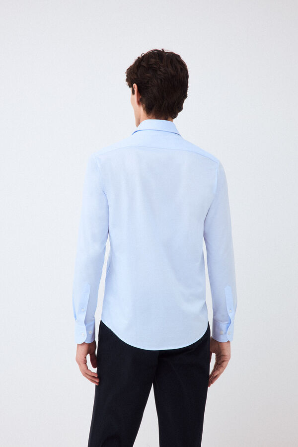 Pedro del Hierro Plain jersey-knit shirt Blue