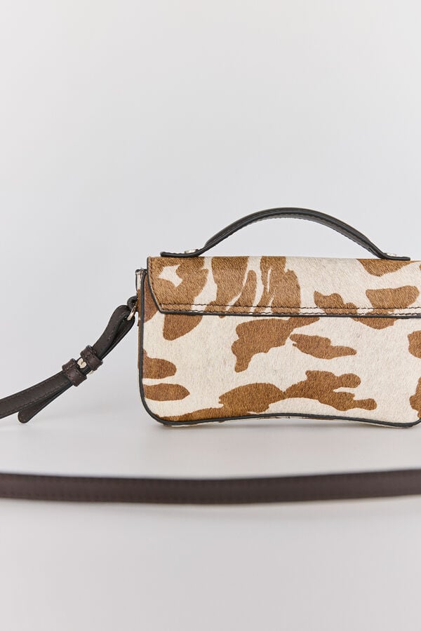 Pedro del Hierro Brown cow print crossbody bag ( leather) Several