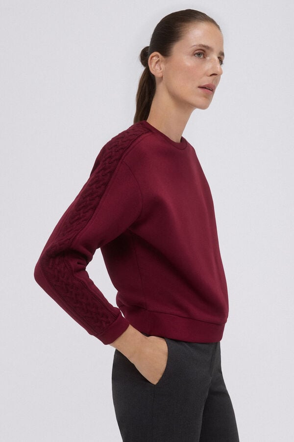 Pedro del Hierro Plain sweatshirt with braid Purple