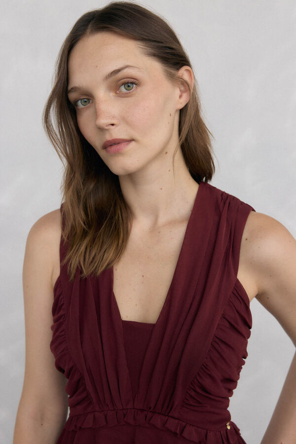 Pedro del Hierro tulle straps top Burgundy