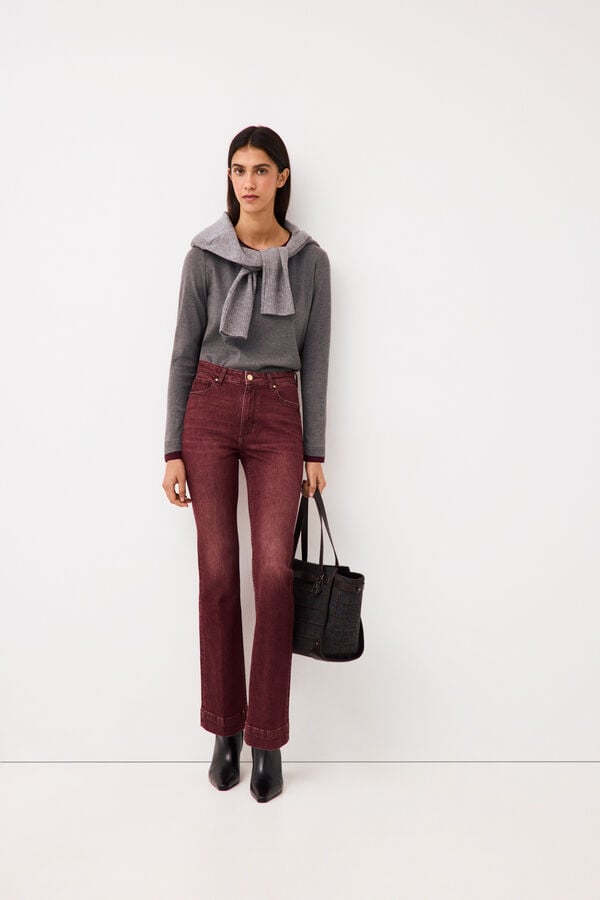 Pedro del Hierro Jeans stovepipe Burgundy