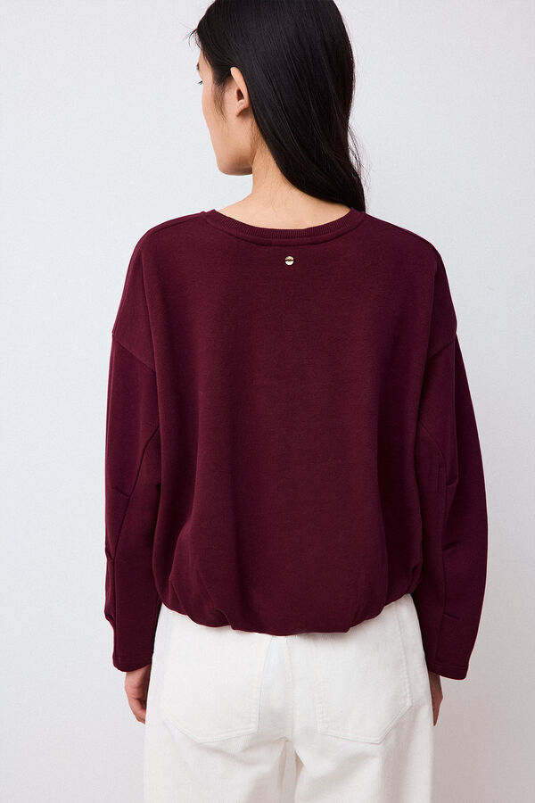 Pedro del Hierro Loose round neck sweatshirt Burgundy