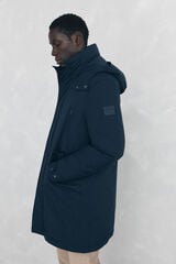 Pedro del Hierro Long parka with hood and views Blue