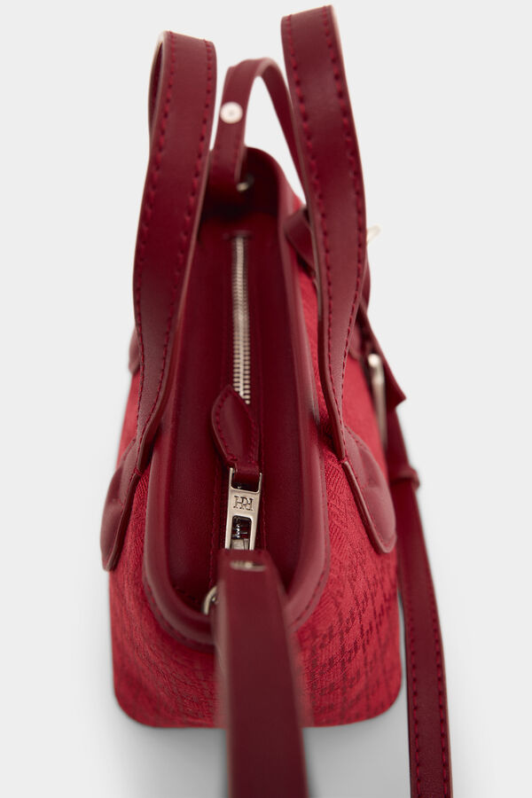 Pedro del Hierro Mala tote bag mini jacquard Bordeaux