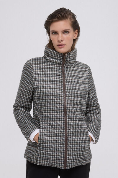 Pedro del Hierro Chaqueta acolchada reversible estampada Marrón