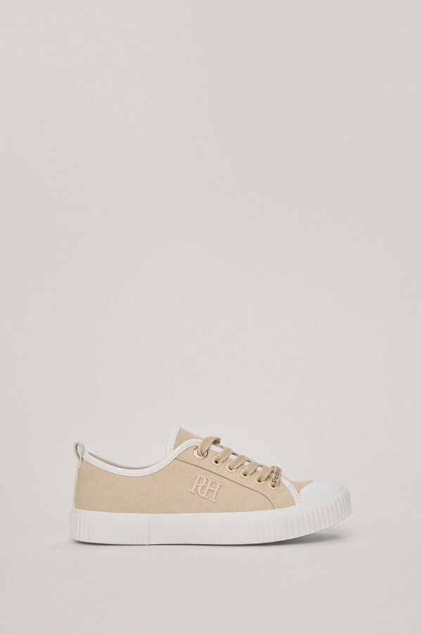 Pedro del Hierro Canvas trainer with leather details Beige