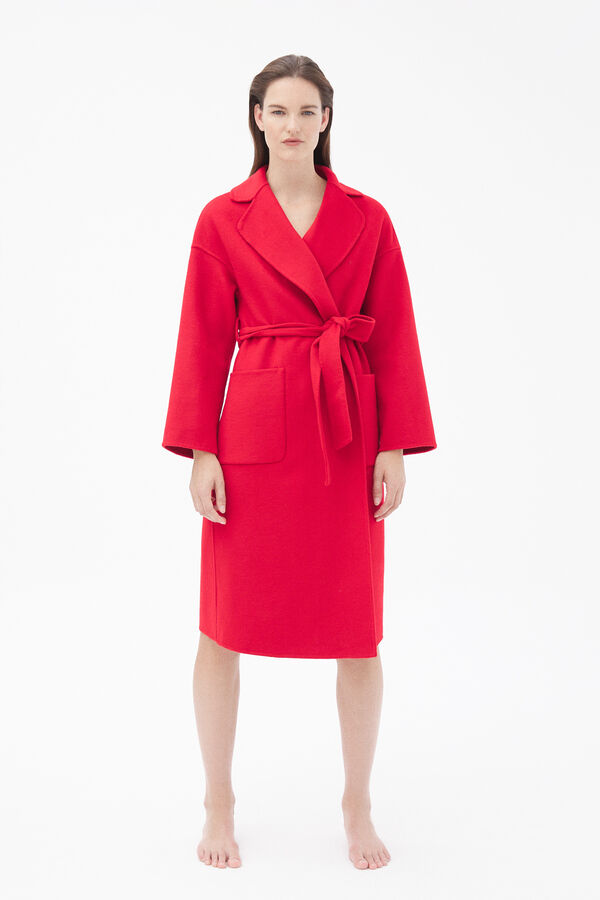 Pedro del Hierro Abrigo largo double-face Rojo