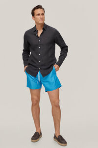 Pedro del Hierro Logo microprint swim shorts Turquoise