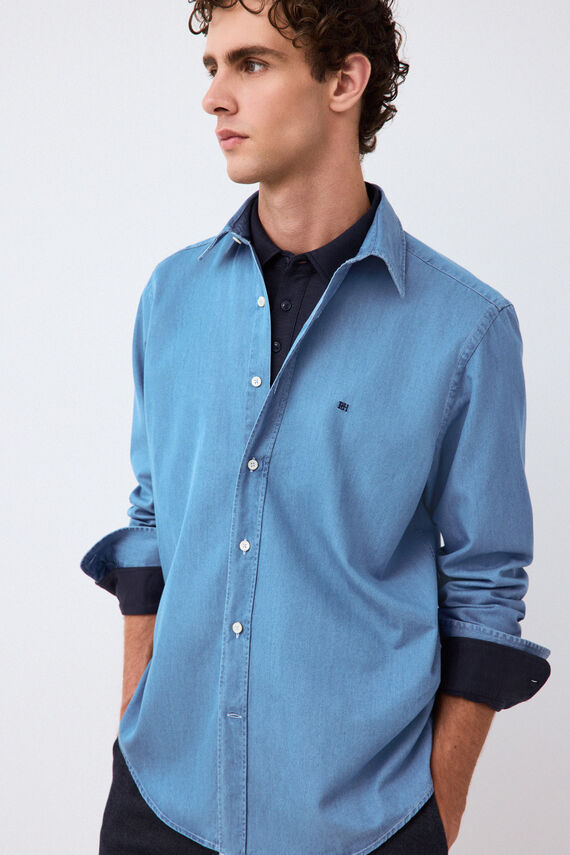 Camisa denim tejido italiano