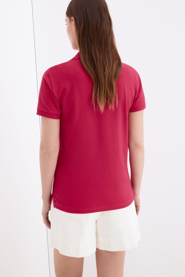 Pedro del Hierro Short sleeve polo shirt with stand-up collar Pink
