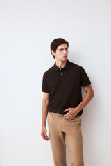 Pedro del Hierro Piqu&eacute; basic polo shirt Brown