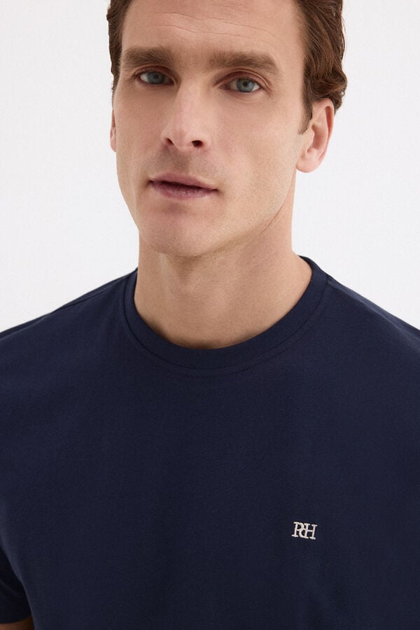 Pedro del Hierro Basic T-shirt Blue