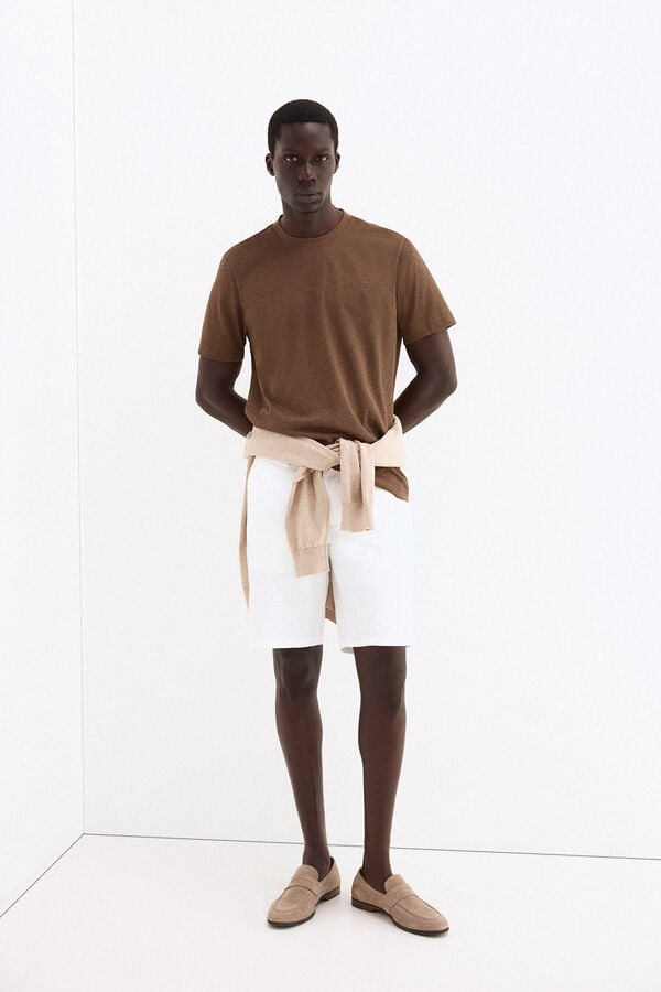 Pedro del Hierro Camiseta lisa Marr&oacute;n