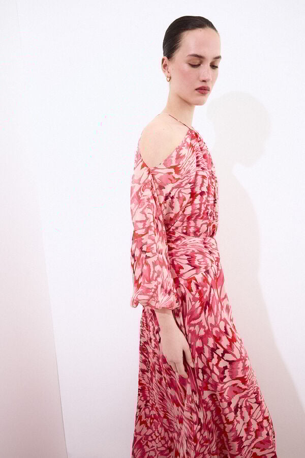 Pedro del Hierro Silk fluid printed dress Red