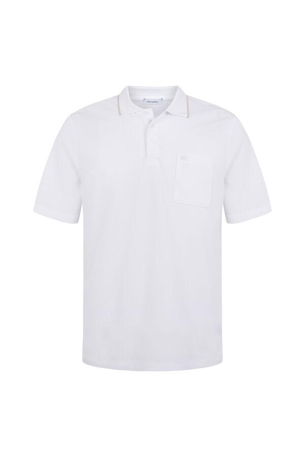 Pedro del Hierro Textured polo shirt White