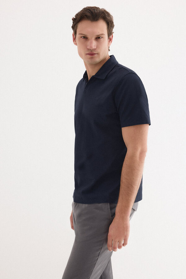 Pedro del Hierro Structure polo shirt Blue