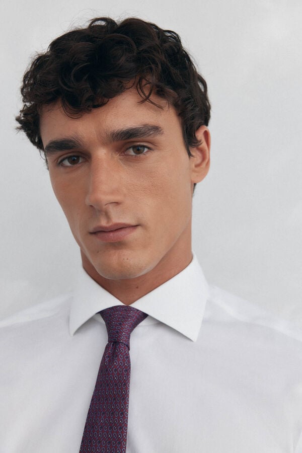 Pedro del Hierro Plain non iron + stain resistant dress shirt White