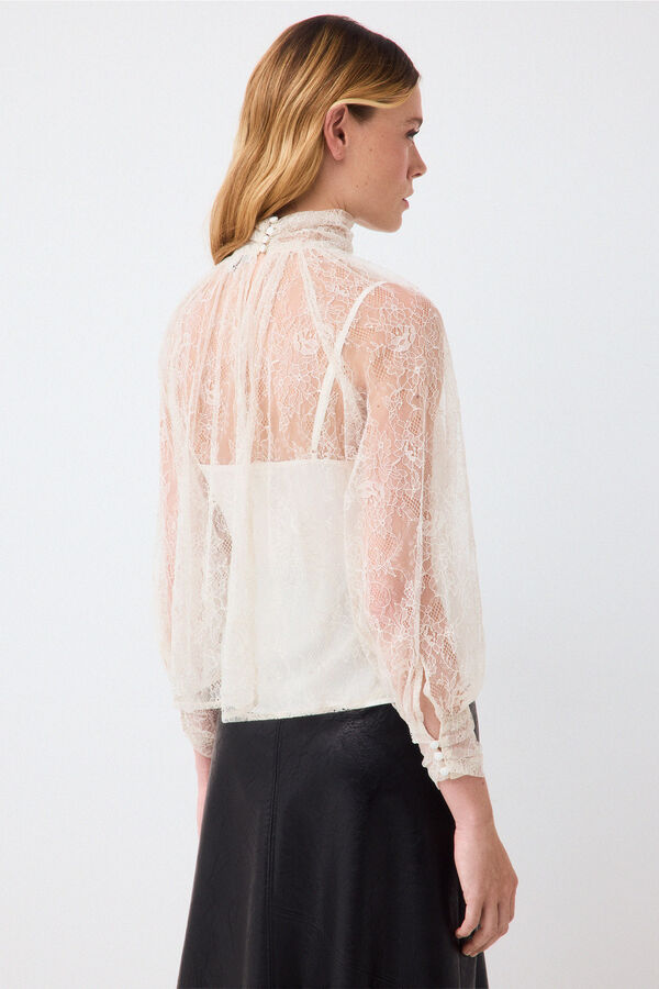 Pedro del Hierro Lace romantic blouse White
