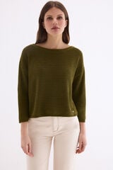 Pedro del Hierro Textured jersey-knit top Green