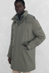 Pedro del Hierro Long parka with hood and views Green