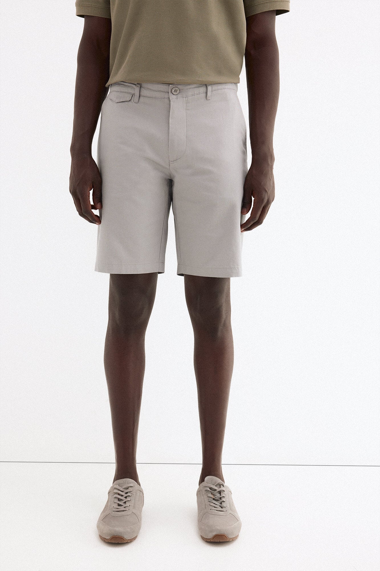Pedro del Hierro Bermuda em linho e algod&atilde;o