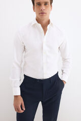 Pedro del Hierro Plain slim fit non-iron stain-resistant French cuff shirt White