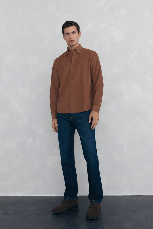 Pedro del Hierro Camisa pana soft Marrón