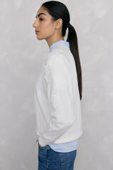 Pedro del Hierro Flower embroidered sweatshirt Ecru