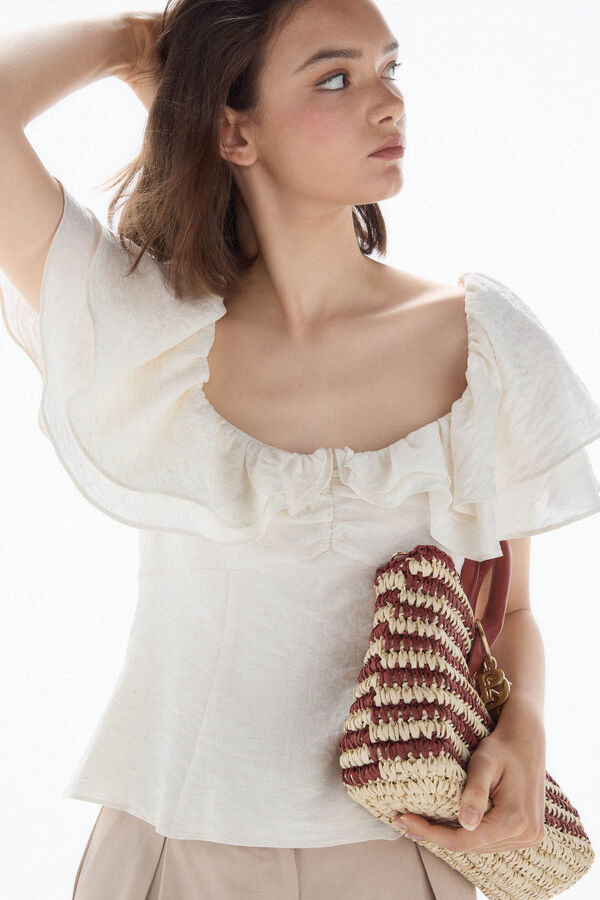 TFP by Tamara Falcó Rustic ruffled top White