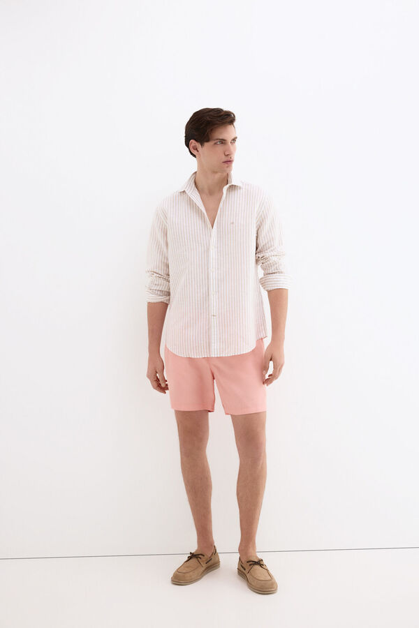 Pedro del Hierro Fato de banho liso b&aacute;sico Coral