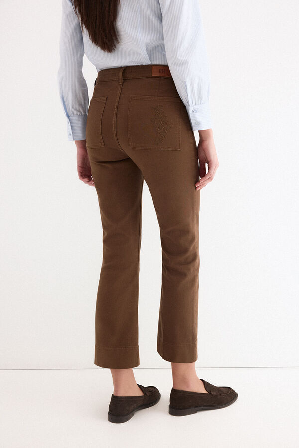 Pedro del Hierro Jeans flare cropped Marrom