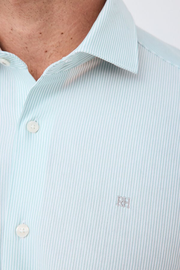 Pedro del Hierro Striped jersey-knit shirt Green