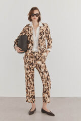 Pedro del Hierro Print crop flare pants Brown