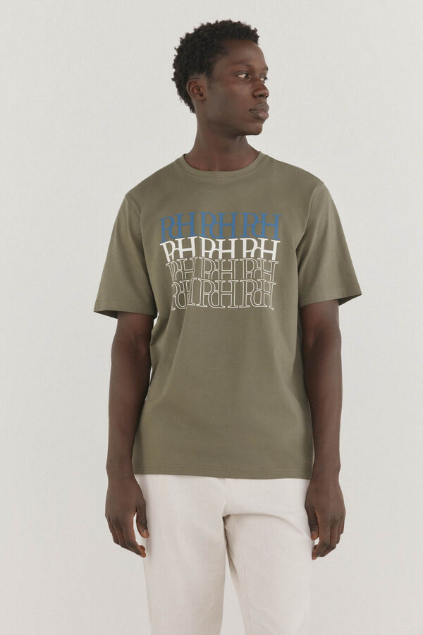 Pedro del Hierro Printed logo t-shirt Green