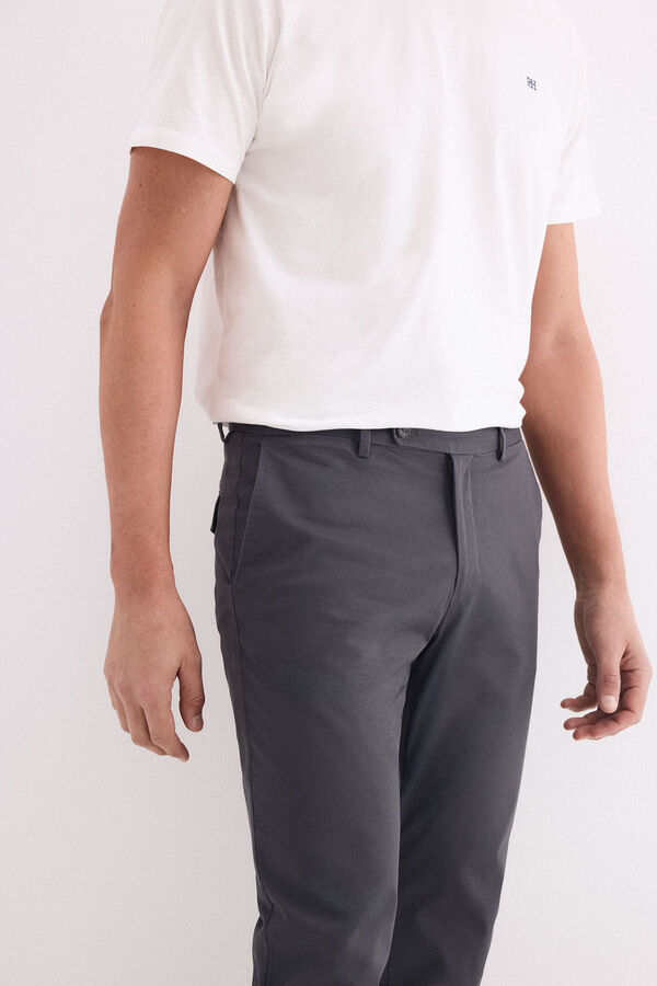 Pedro del Hierro Printed slim fit chinos Grey