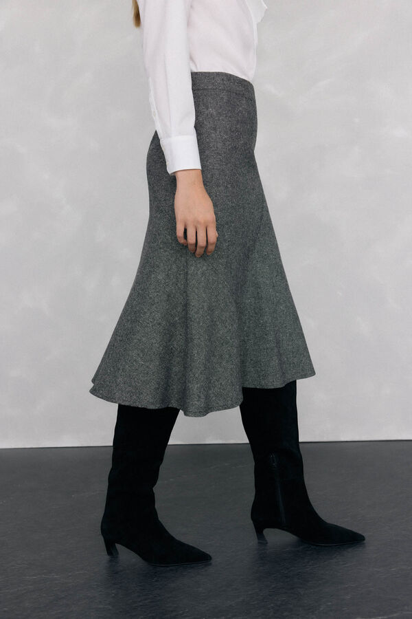 Pedro del Hierro Suede kitten heel split leather Black