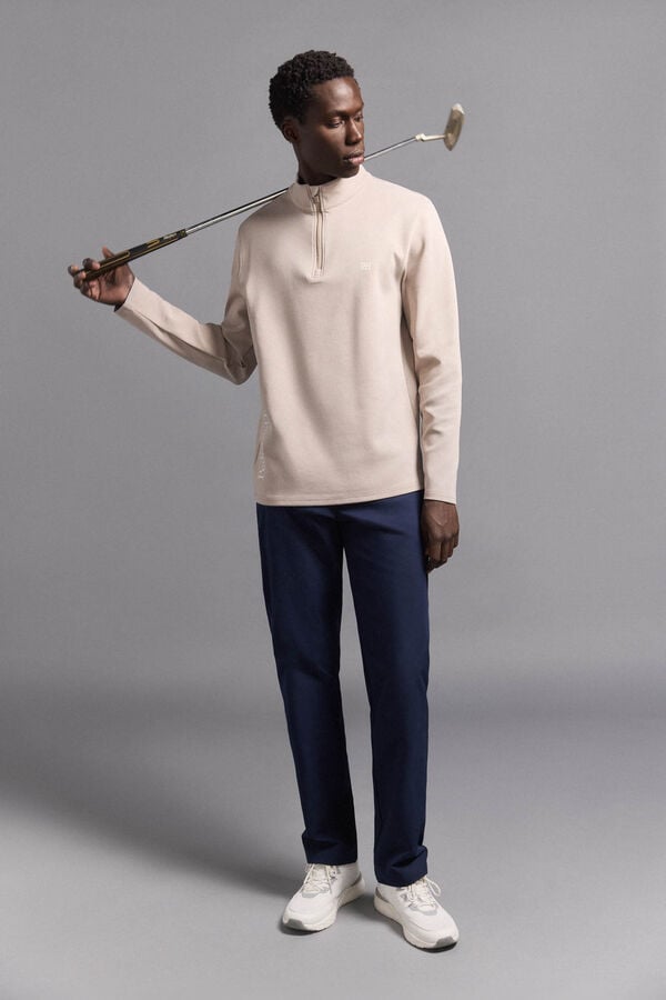 Pedro del Hierro Golf zip-up zip fastening Brown