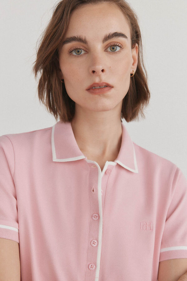 Pedro del Hierro Plain short-sleeved polo shirt Pink