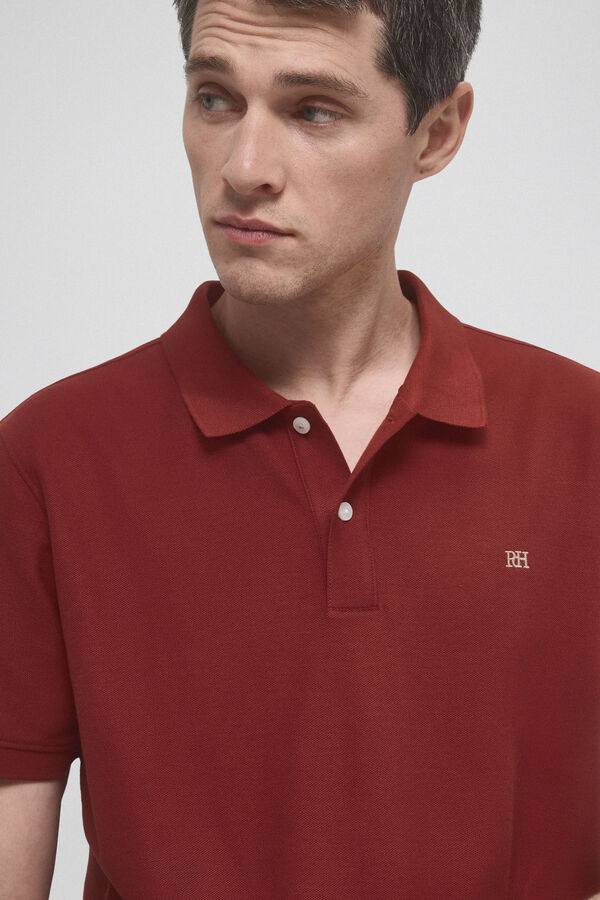 Pedro del Hierro Slim basic polo shirt with embroidered logo Red