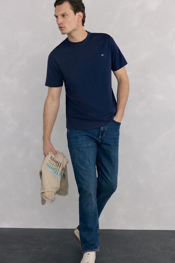 Pedro del Hierro Basic T-shirt Blue