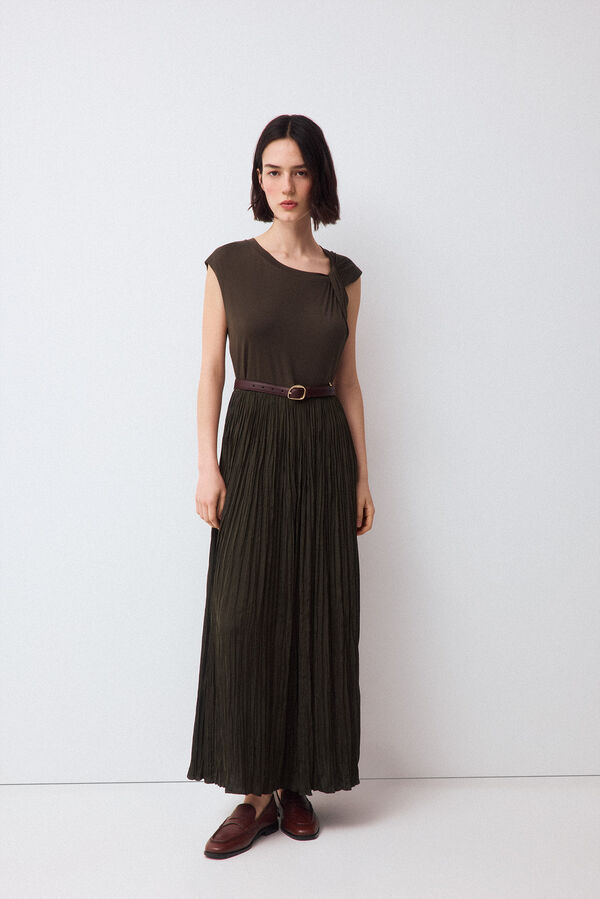 Pedro del Hierro Combined dress with knot detail Green