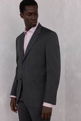 Pedro del Hierro Gray bi-stretch slim fit structured blazer Grey